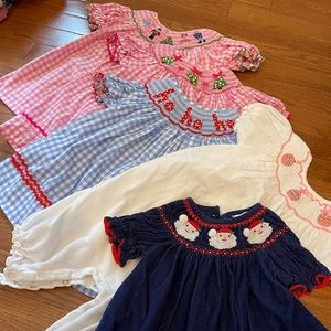 Lot of 6m Christmas smocked outfits